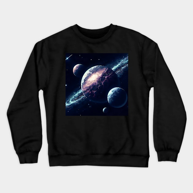 astronomy lover - planet astronomy lover Crewneck Sweatshirt by vaporgraphic